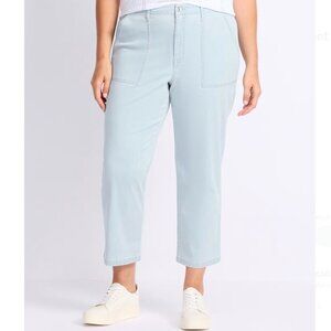 Sanctuary Denim Vacation Crop Pant High Rise Flare Light Wash 32